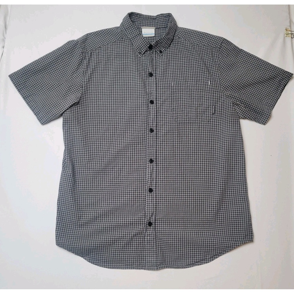Columbia Sportswear Company Button Up Shirt Mens Med  Green Plaid